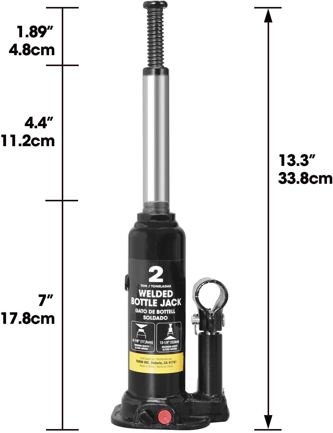 TorinBrand 2 Ton DT90203BB Hydraulic Welded Bottle Jack
