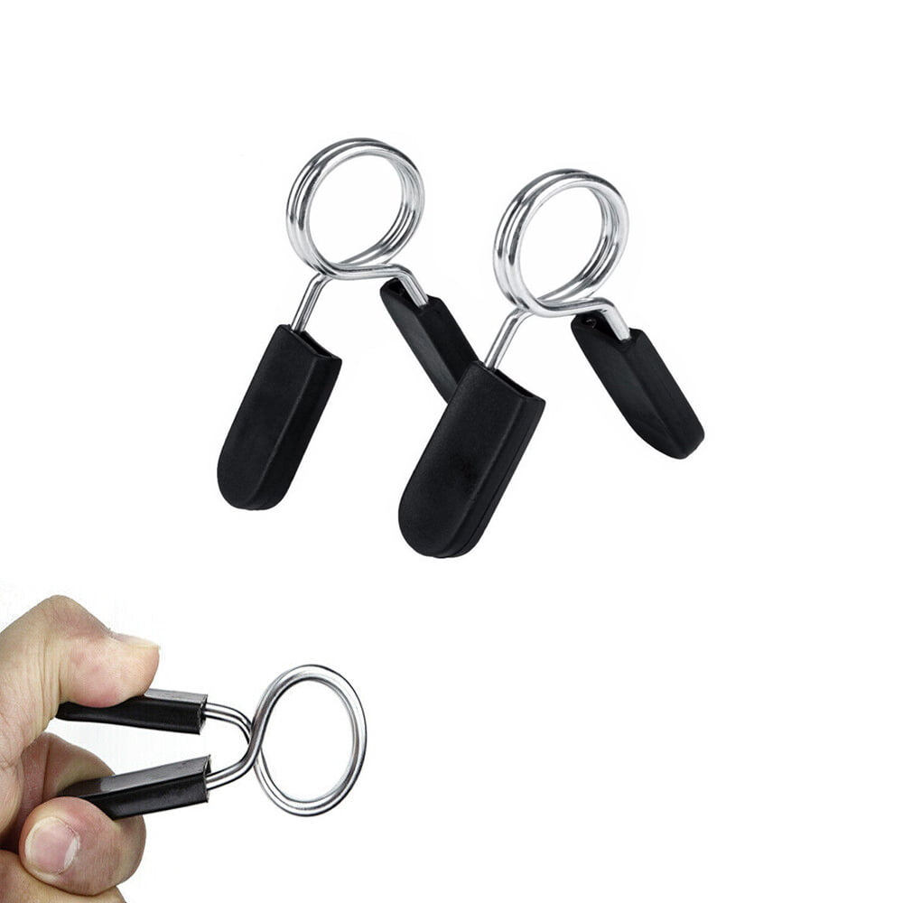 Fitness Maniac Standard 1 In. Barbell Bar Clamps Spring Collar Clips Gym Weight Dumbbell Lock Pair