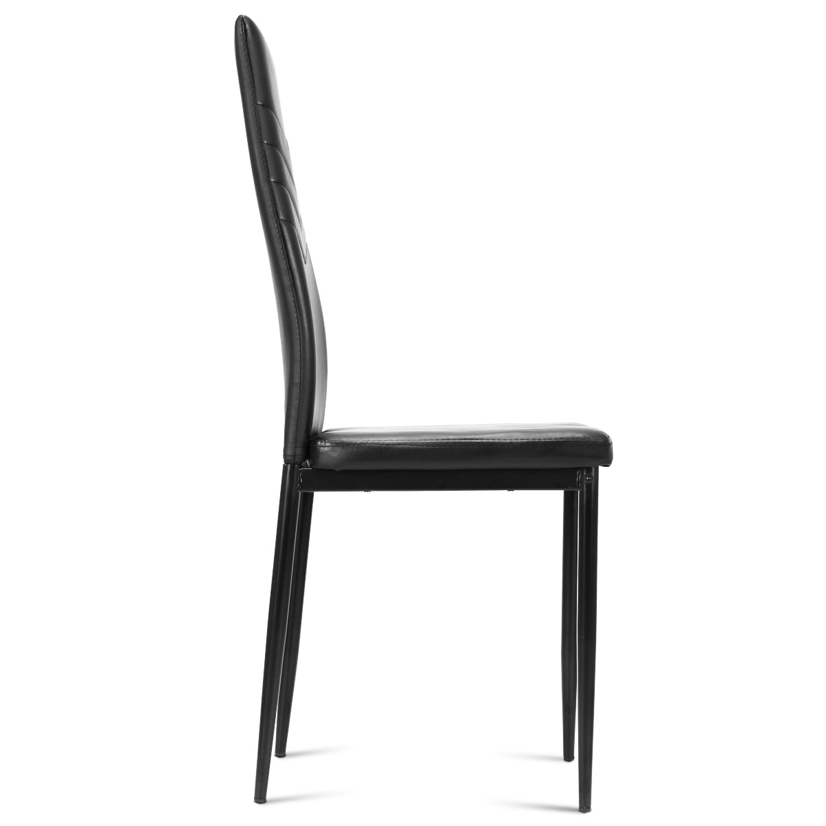 Topbuy Kitchen Set of 4 Dining Chair PVC Leather Metal Base High Back