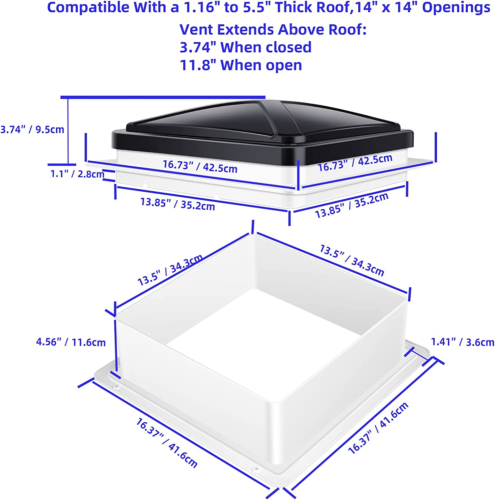 RV Roof Vent Fan 6Speed-Reversi<wbr/>ble Bathroom Living Room Kitchen Bedroom