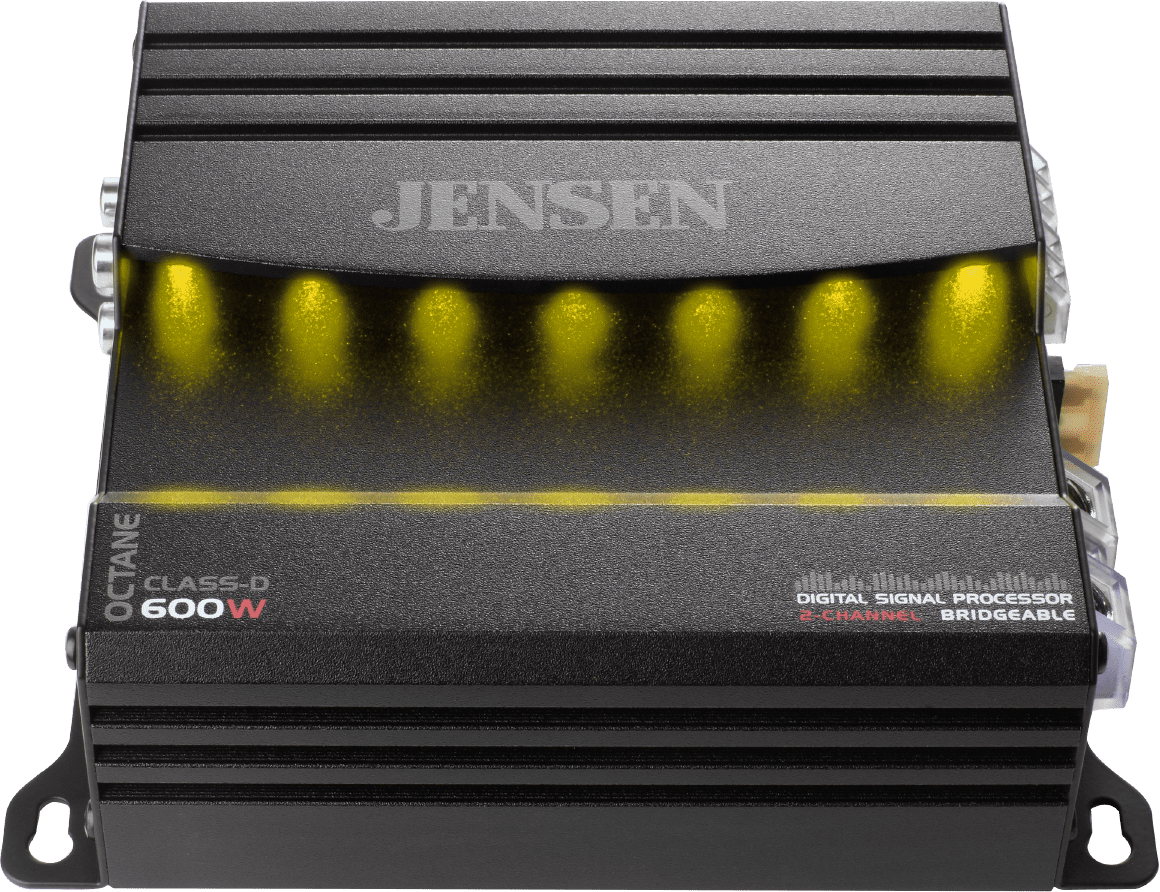 JENSEN XDA92RB Class D 2 Channel Bridgeable Amplifier with 80 Watts x 2 RMS, 600 Watts
