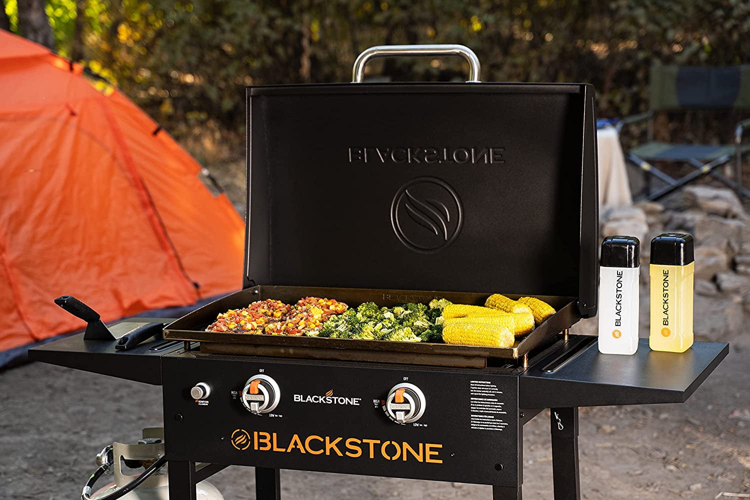 Blackstone 1883 Griddle with Hood, 34,000 Btu, Propane, 2-Burner, 524 sq-in Primary Cooking Surface