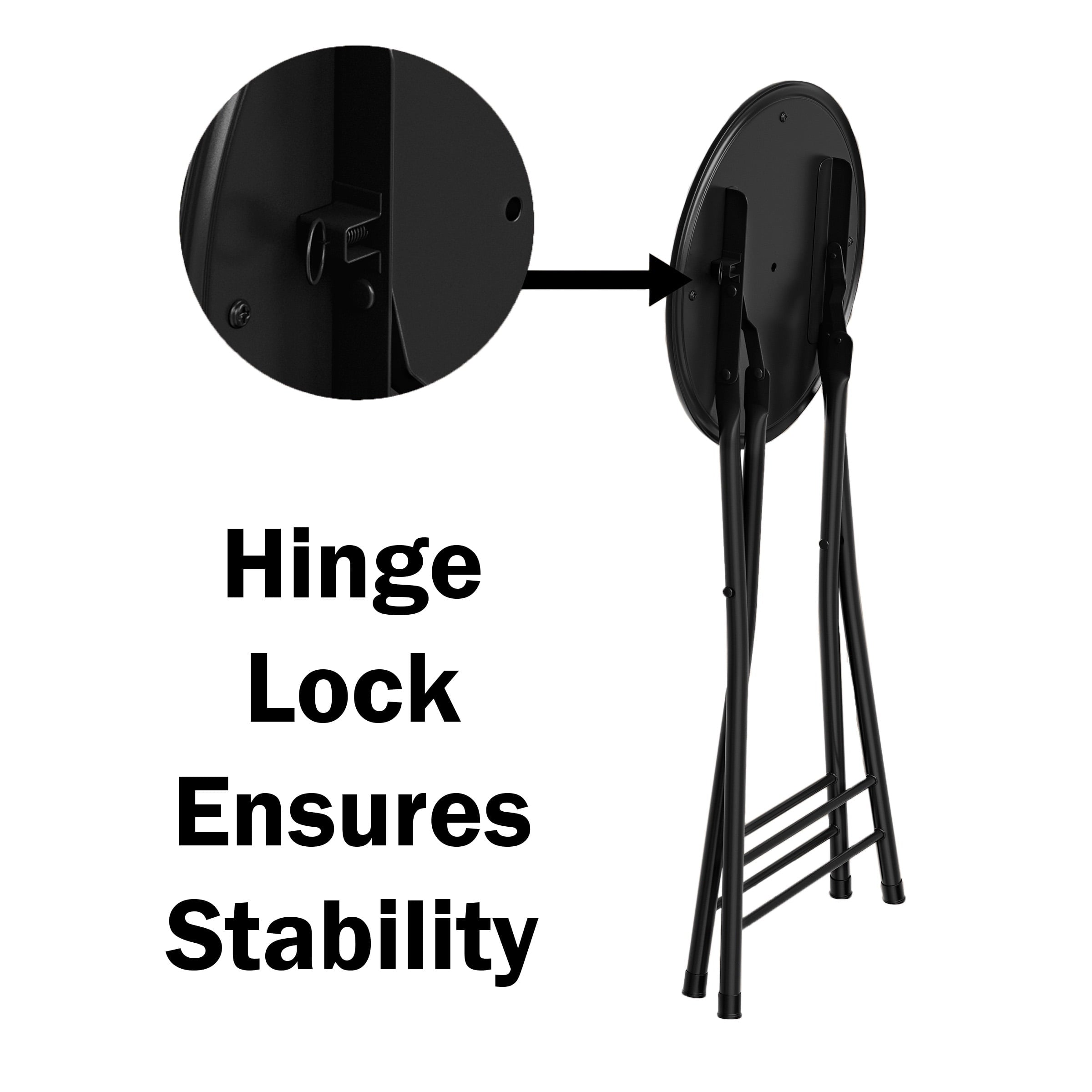 Trademark Home Backless 24-inch Folding Stool with 225lb Capacity (Black)