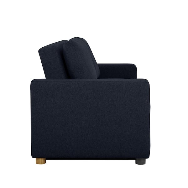 Tampa 66.1 in. Navy Blue Polyester Full Size Convertible Sofa