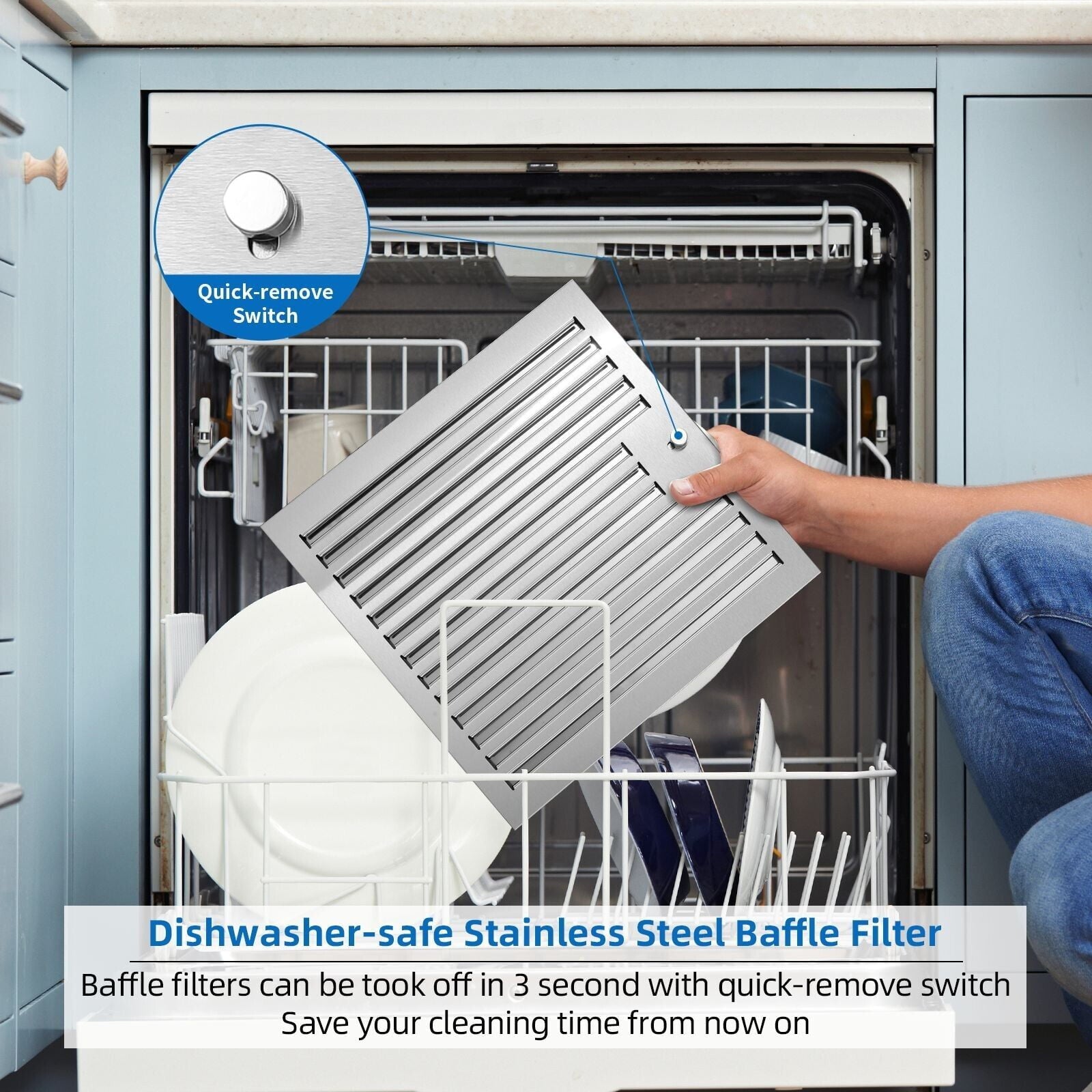 30 inch Kitchen Wall Mount Range Hood 900CFM T-Shape Stove Vent Hood 3-Speed