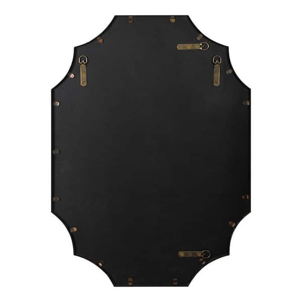 Deavere 22.37 in. W x 31.75 in. H Scalloped Metal Gold Framed Traditional Wall Mirror