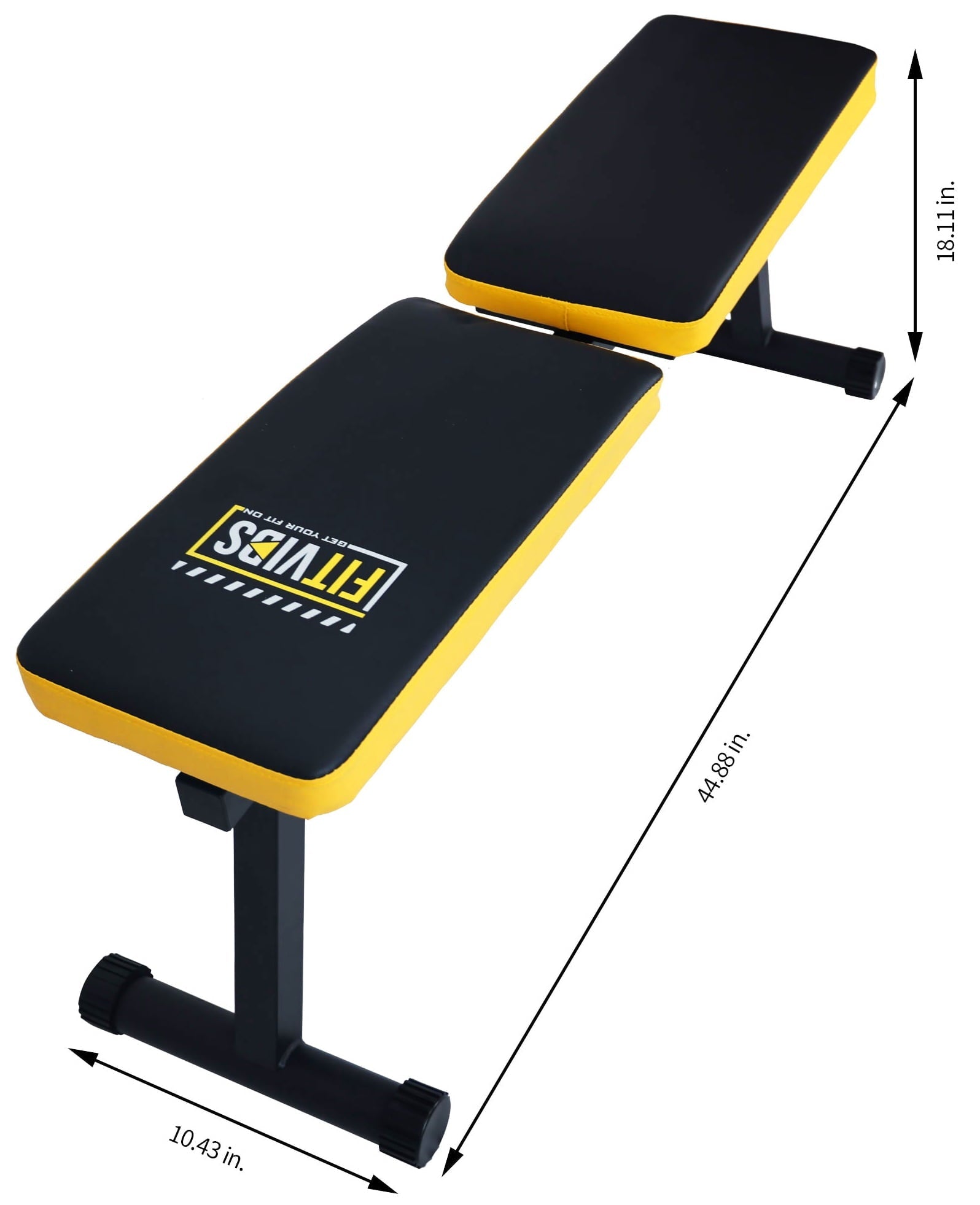 Fitvids Steel Frame Fully Foldable Flat Incline Weight Training Exercise Bench, 600-Pound Capacity