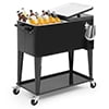 Magshion 80 Quart Rolling Cooler Ice Chest, Portable Bar Cold Drink Beverage Cart Tub, Backyard Cooler Trolley on Wheels with Ice Scoop, Catch Tray & Bottle Opener, Pink