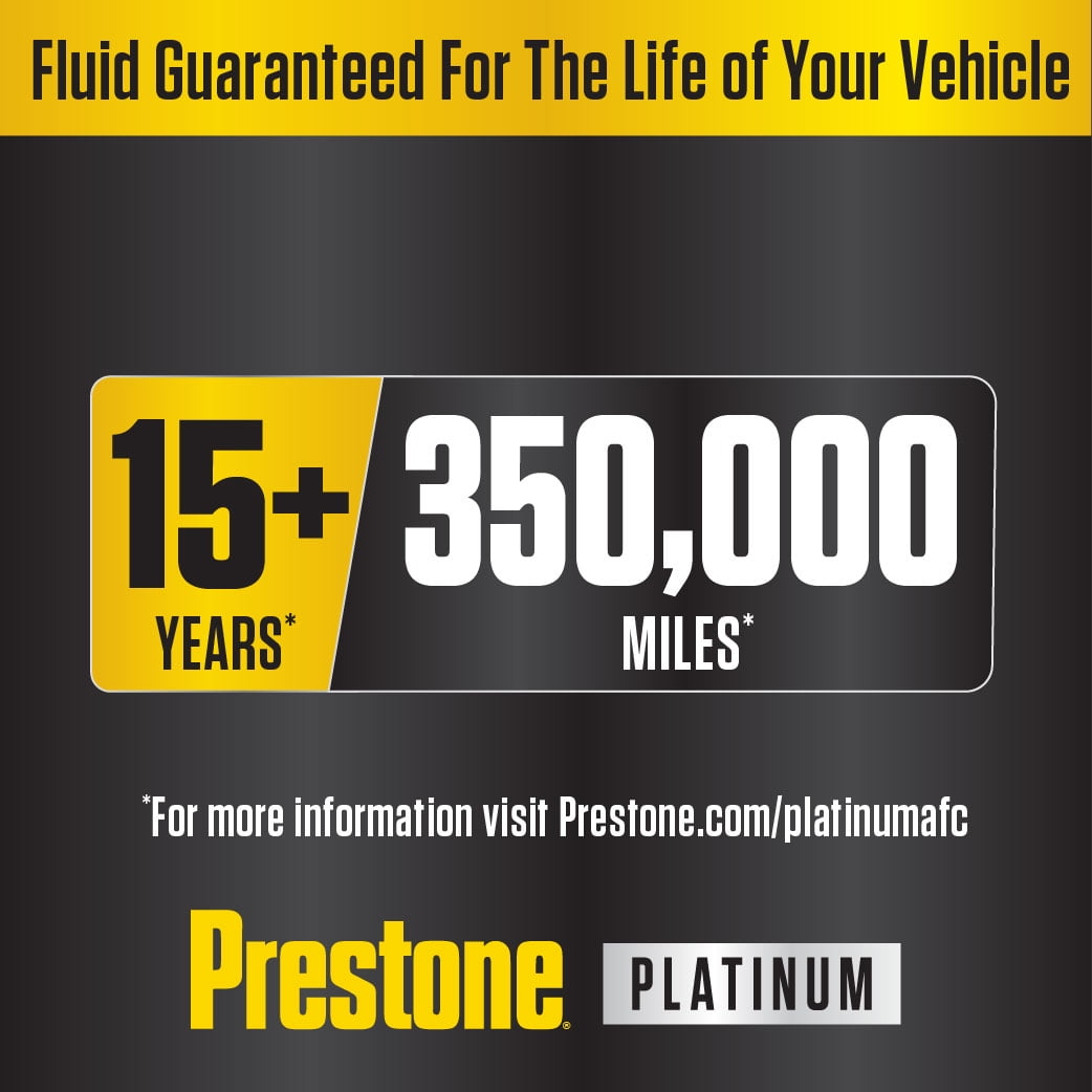 Prestone Platinum Univ Antifreeze+Coolant; 15yr/350k Mi, 1G - Ready to Use 50/50