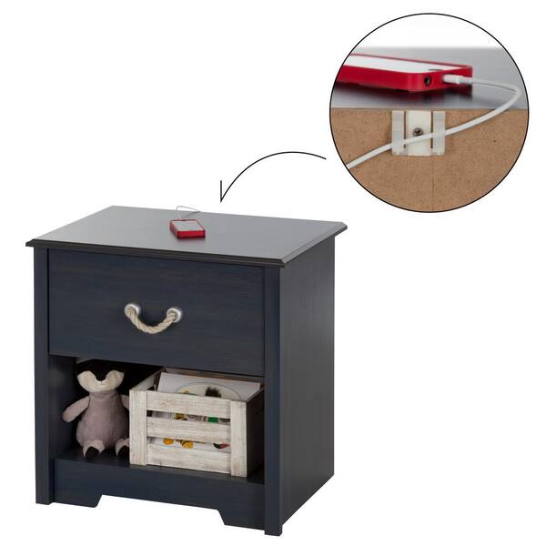 Aviron 1-Drawer Blueberry Nightstand