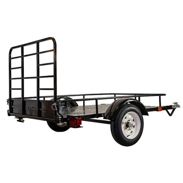 4 ft. x 6 ft. 1,295 lbs. Payload Capacity Open Rail Steel Utility Flatbed Trailer Kit