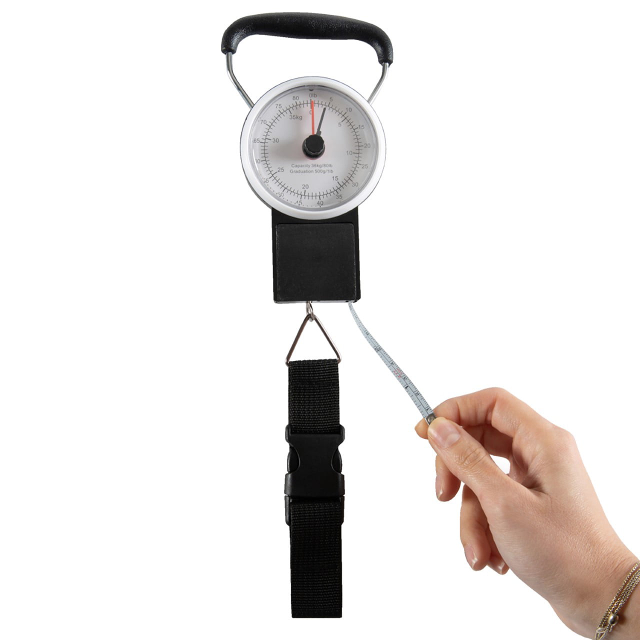 Protege Manual Travel Luggage Scale with Strap, 80lb Capacity, Metal - (4.5 x 3 x 1.2