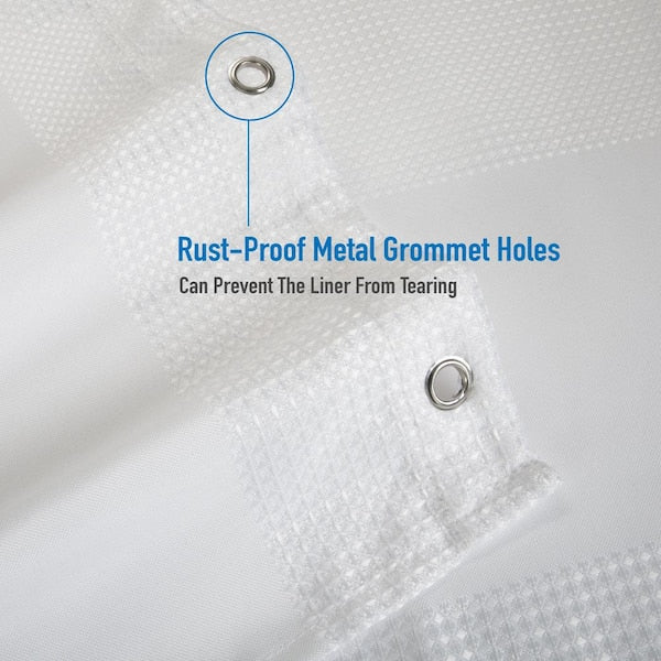 Jacquard Weave White 70 in. x 72 in. Shower Curtain