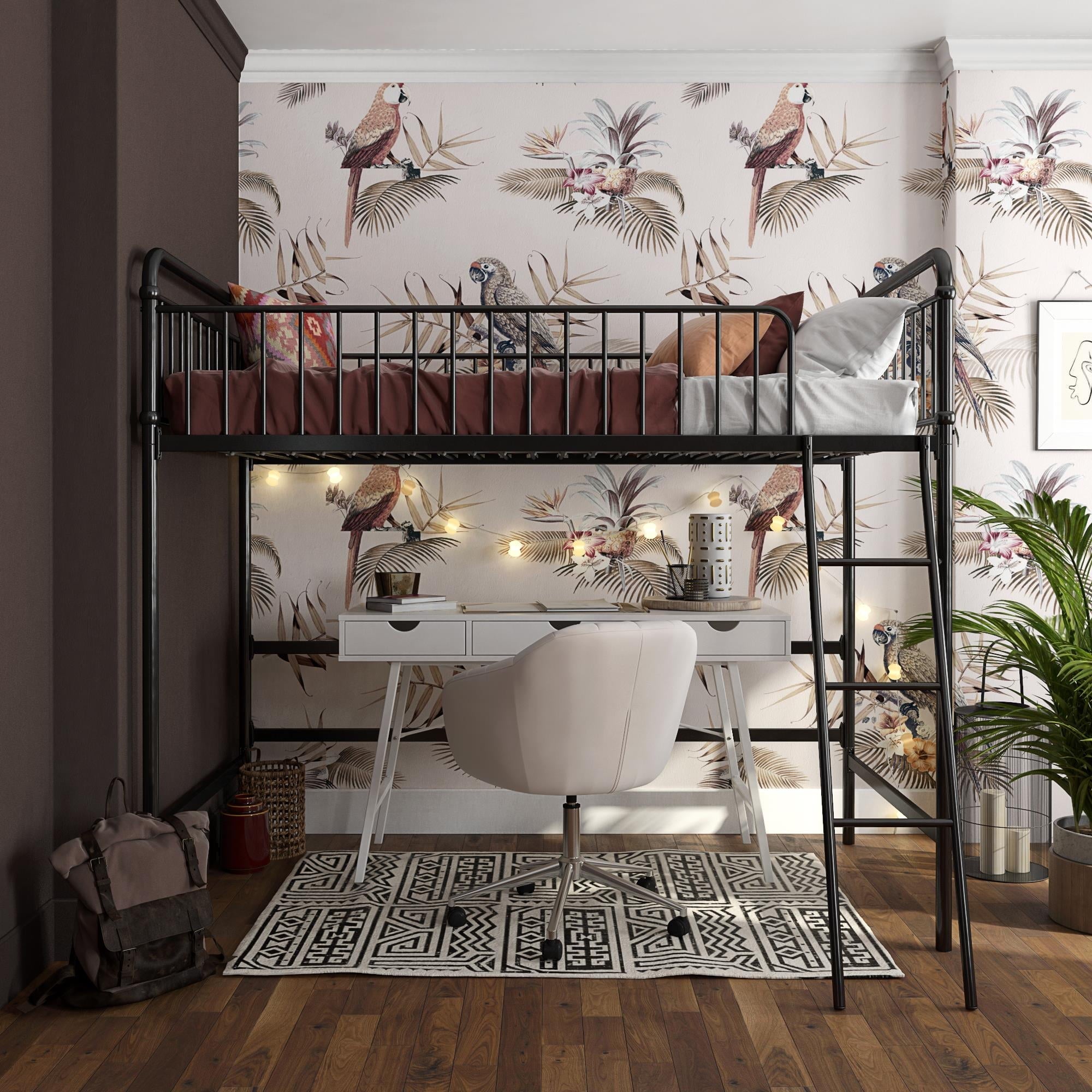 Better Homes & Gardens Kelsey Twin Metal Loft Bed, Black