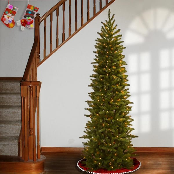 6.5 ft. Grand Fir Pencil Slim Artificial Christmas Tree with Clear Lights