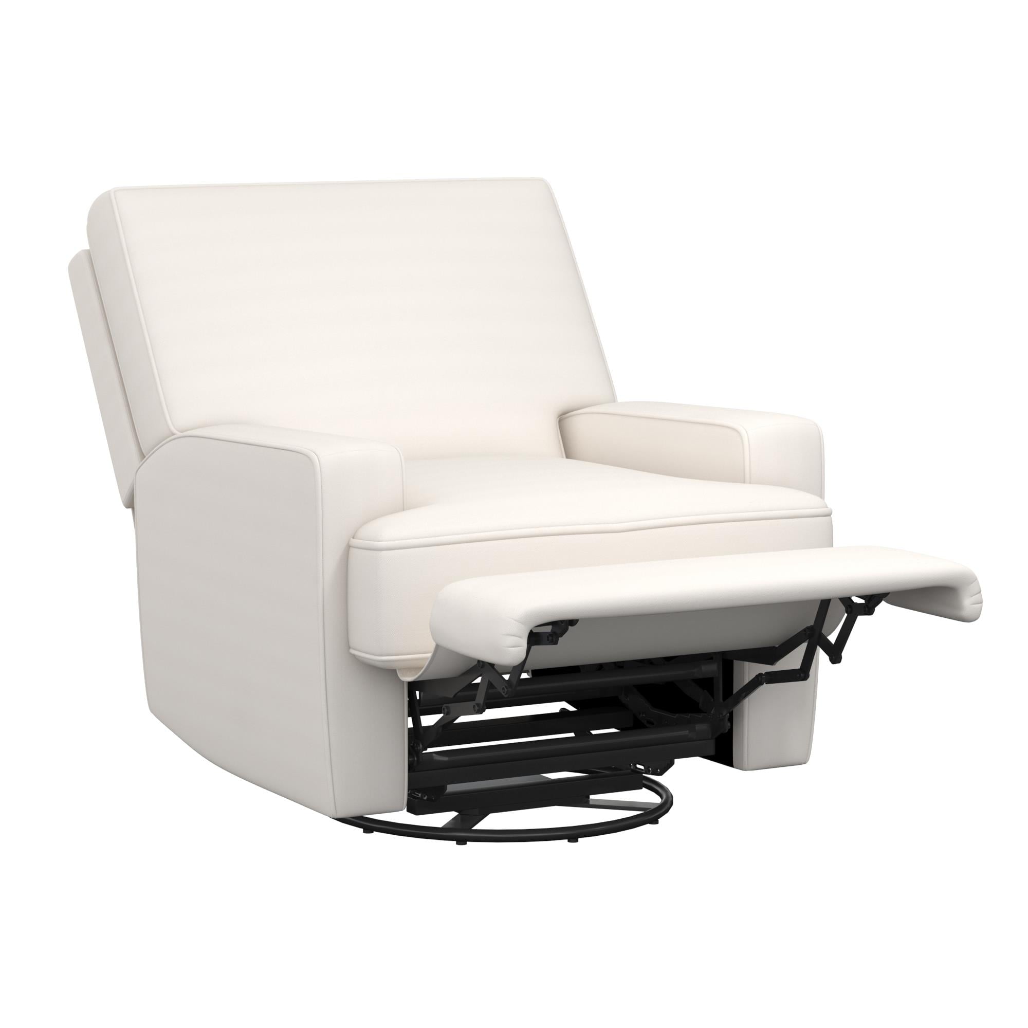 Baby Relax Rylan 4-in-1 Swivel Glider Rocker Recliner Chair, White Linen