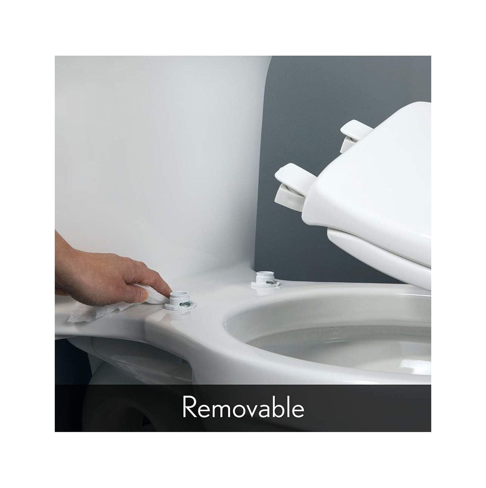 CHURCH 585EC 000 Toilet Seat with Easy Clean & Change Hinge, ELONGATED, Durable Enameled Wood, White