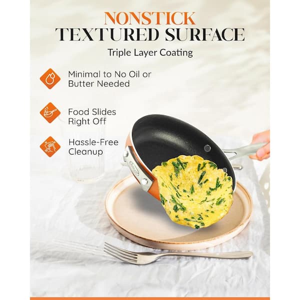 StackMaster 5-Piece Aluminum Ultra-Nonstick Cast Textured Ceramic Coating Cookware Set