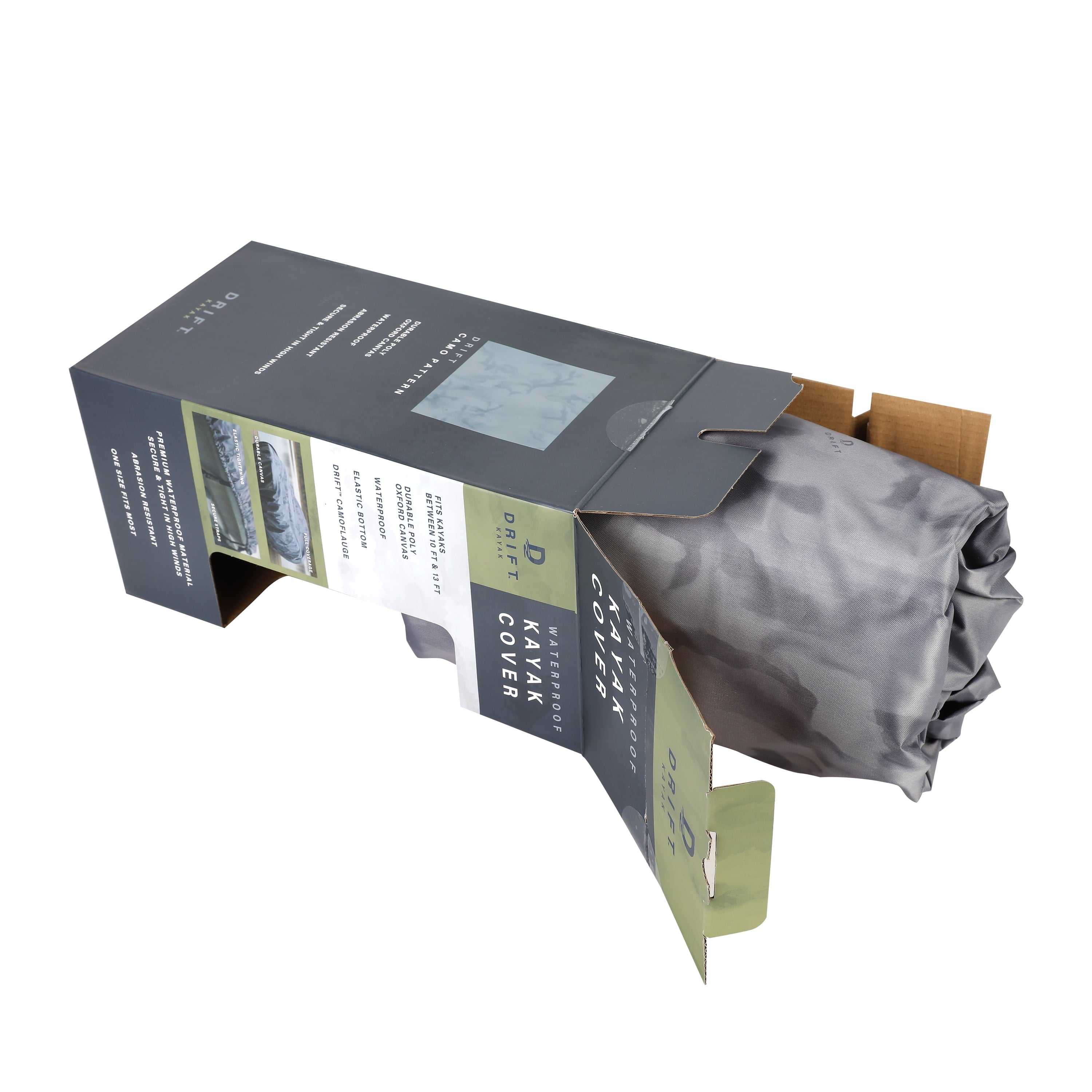 DRIFT Waterproof Camouflage Universal Kayak Cover with UV Protection, 13 ft