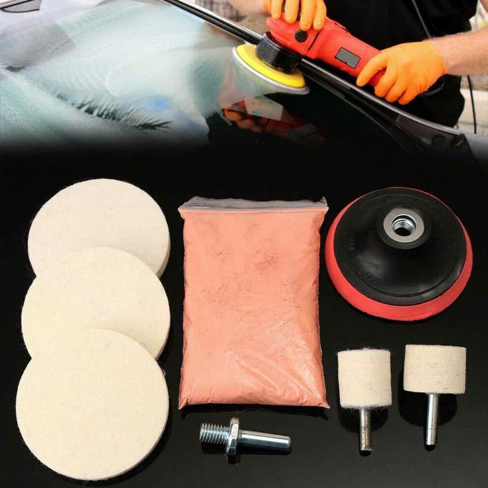New 8X Cerium Oxide Glass Polishing Kit Windscreen Scratch Remover Felt Pad