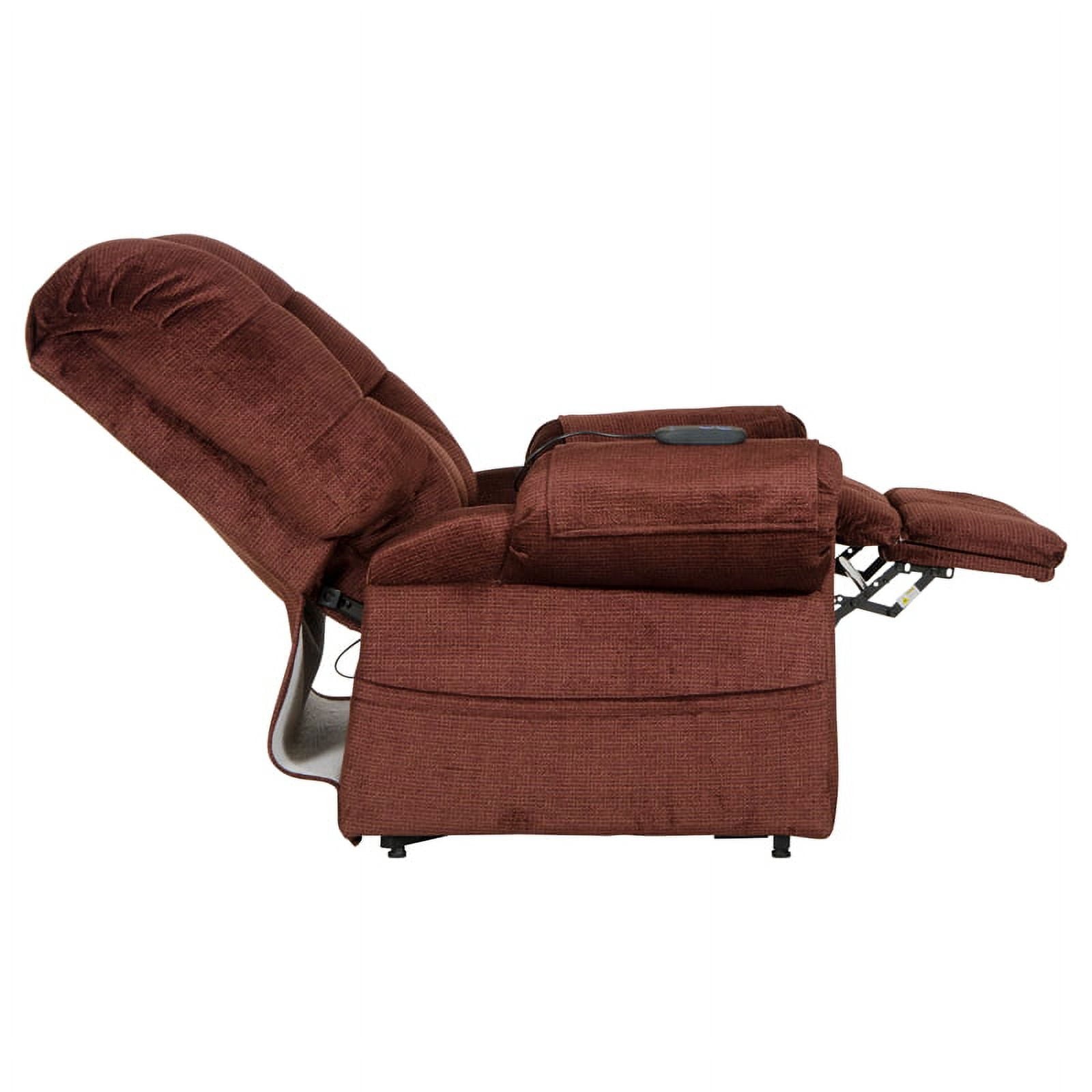 Catnapper Abena Power Lift Assist Lay Flat Recliner in Merlot Polyester Fabric