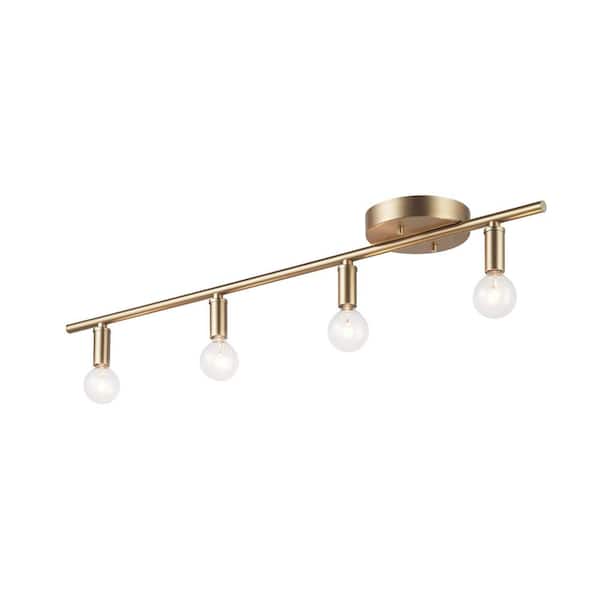 2.4 ft. 4-Light Slim Matte Brass Fixed Track Lighting Kit