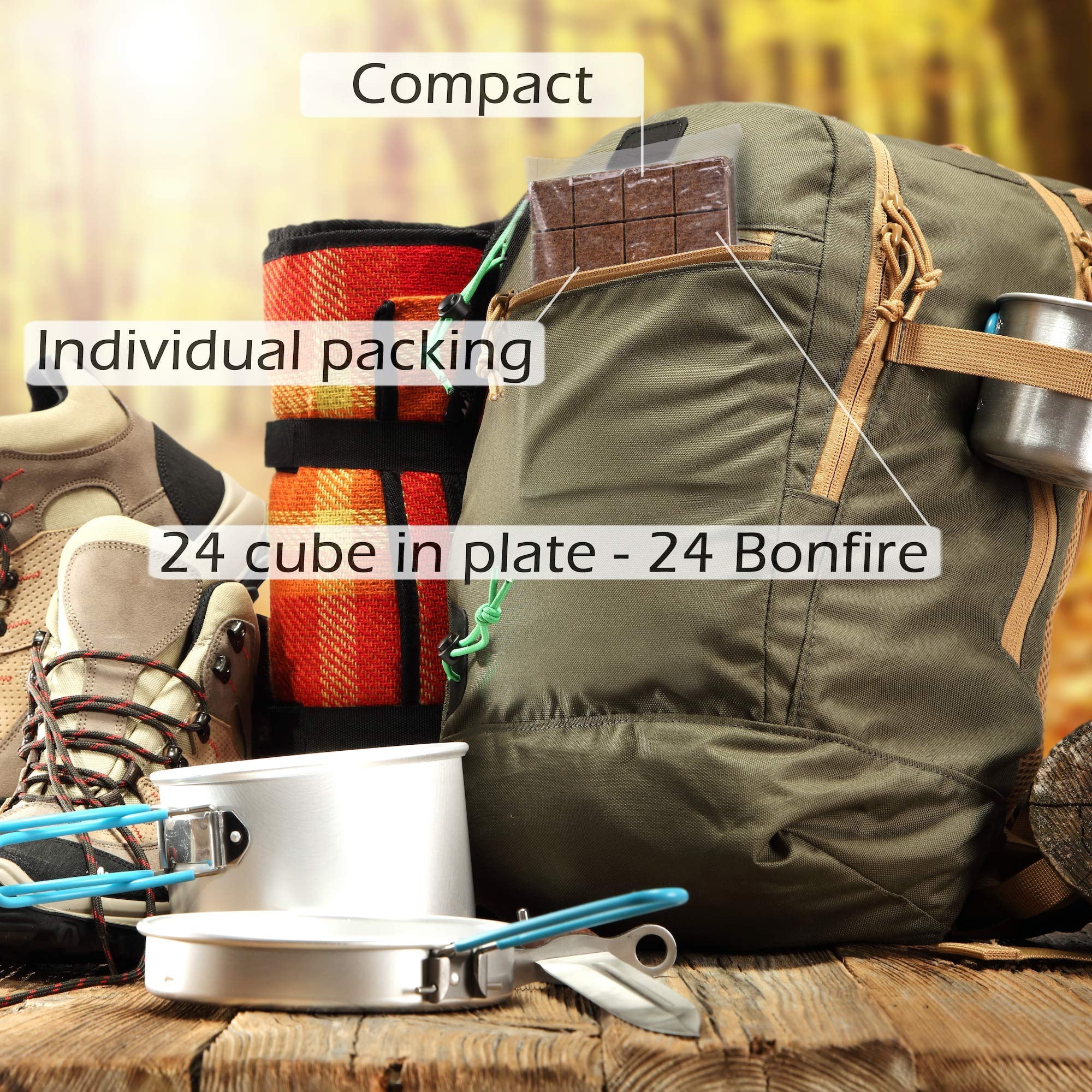 Grill Trade Fire Starter Squares 144 - BBQ, Camping, Wood Stove, Fireplace - 100% Natural