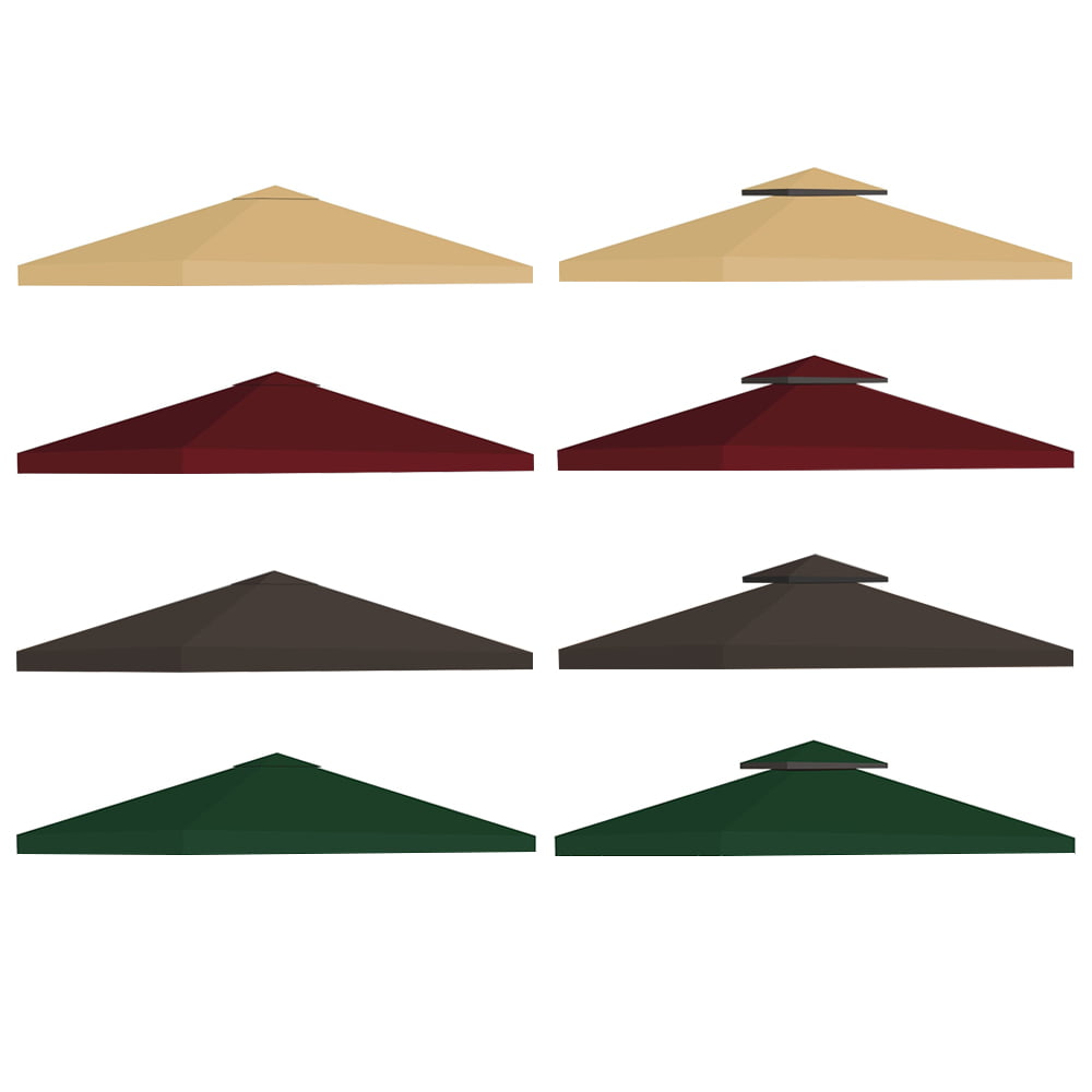 Lovote 10FTx10FT 300D Replacement Canopy Top Patio Pavilion Gazebo 9.84 ft Tent Sunshade Cover Anti-UV Roof Sunshade Coffee