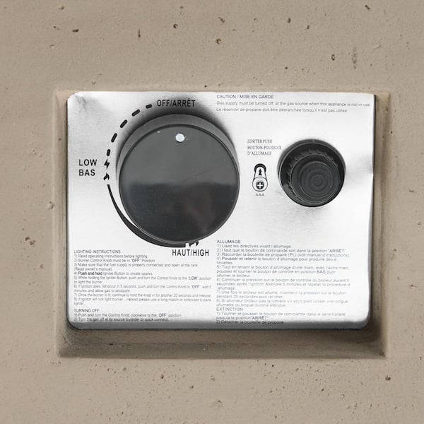 Mayfair Dark Grey Rectangular Stone Fire Pit (No Tank Holder)