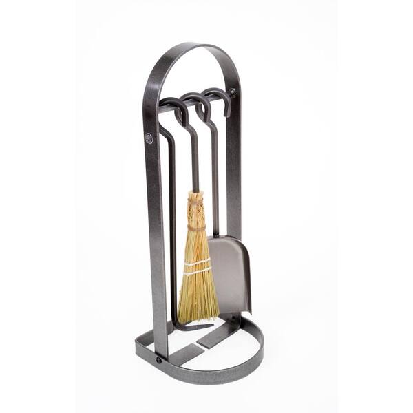 Handcrafted 3-Piece Arch Fireplace Tool Set Hammered Steel