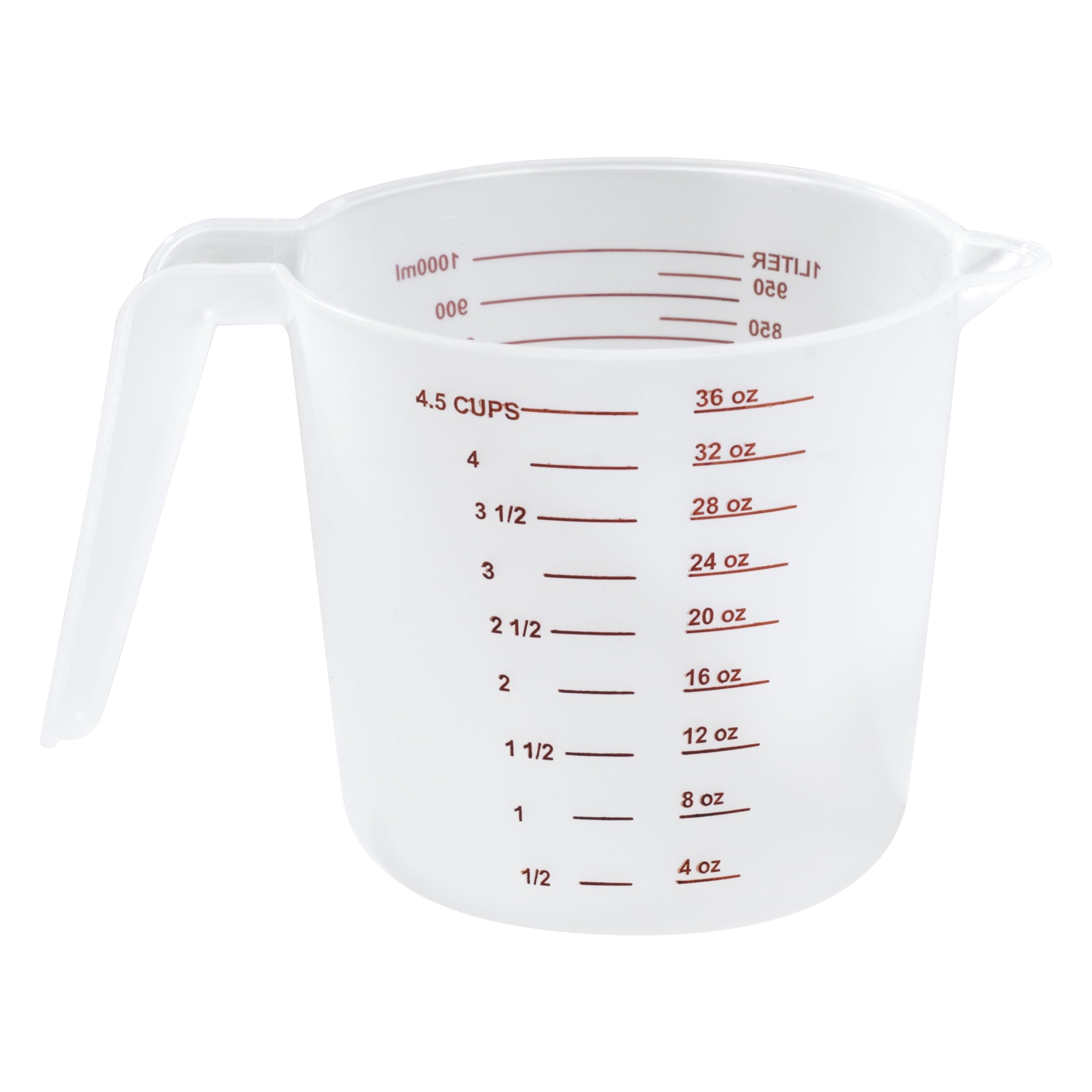 Mainstays 3-Piece Plastic Measuring Cups Set with Spouts, Clear