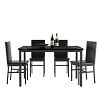 5 Piece Dining Set, Modern Dining Table and Chairs Set for 4, Kitchen Counter Height Dining Table Set with 4 Upholstered Chairs, for Small Space, Breakfast Nook, D7157