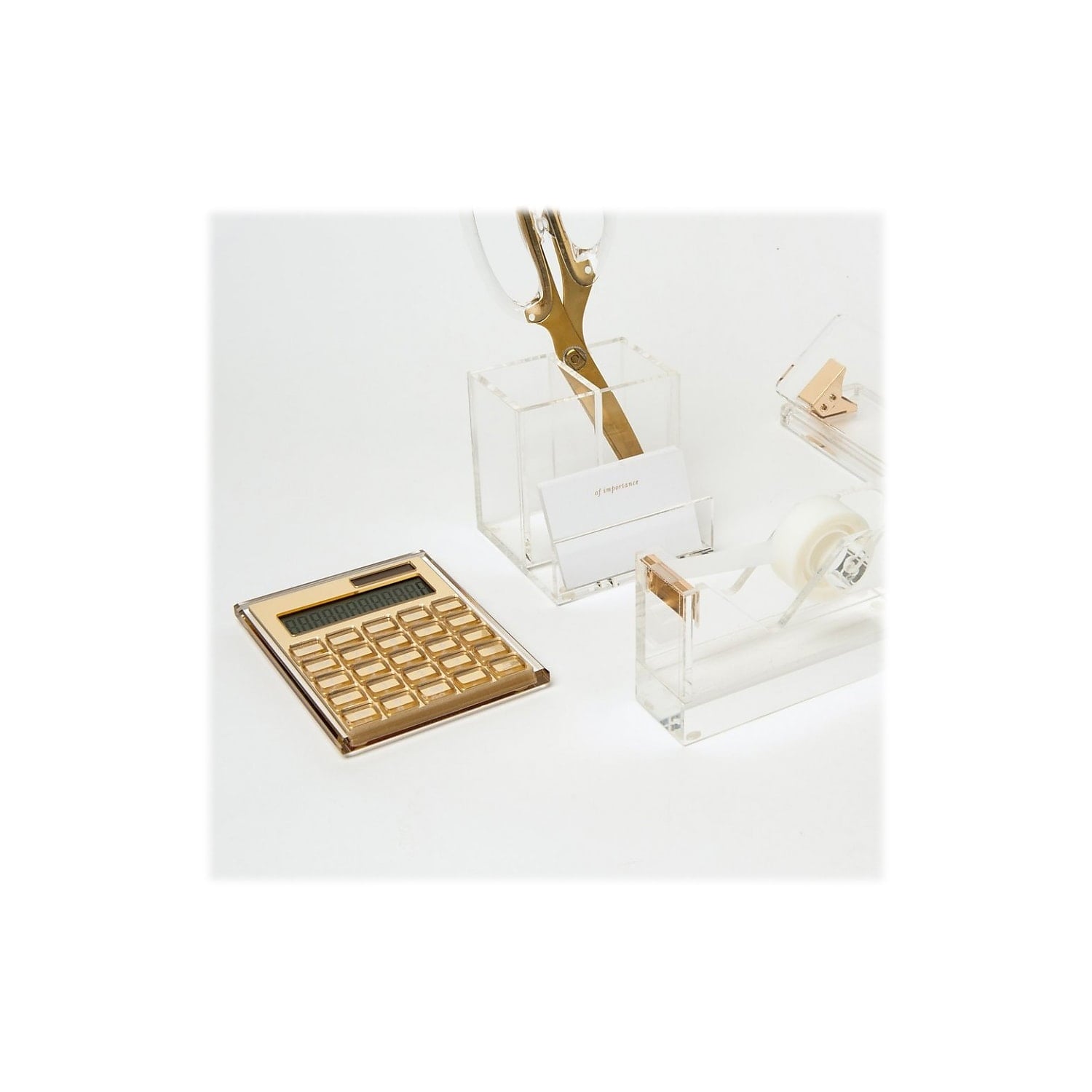 Russell+Hazel 51179 12-Digit Handheld Calculator Clear Acrylic/Classic Gold 24448329