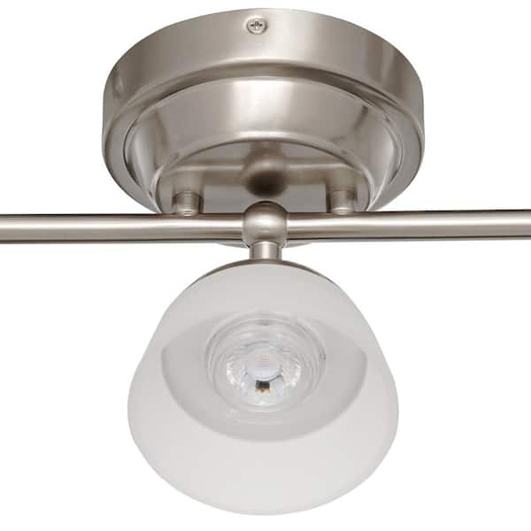 Madison 2 ft. 3-Light Satin Nickel LED Fixed Track with 400 LM/Head 1000027118