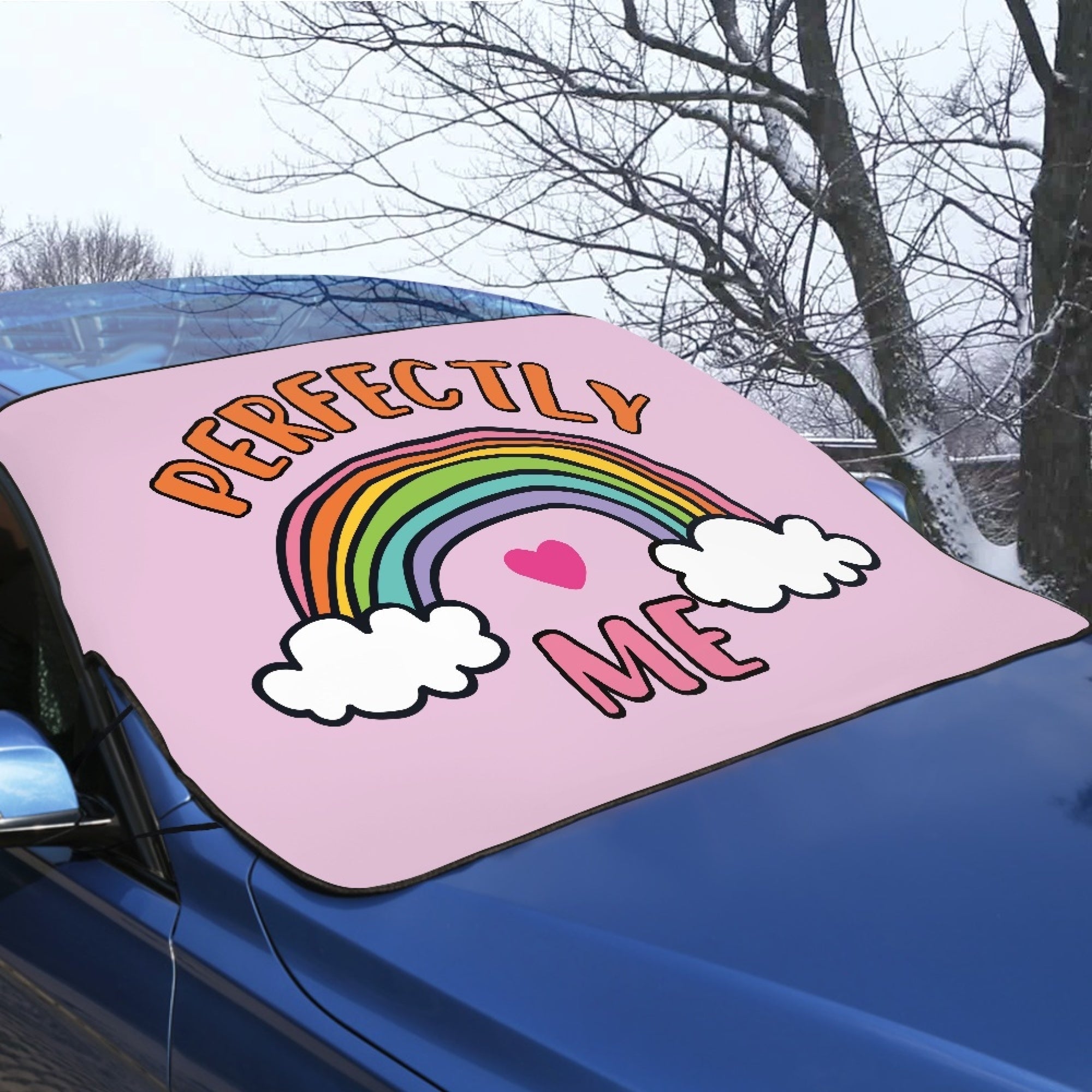 JINMUZAO Rainbow Windshield Snow Ice Cover, Protects Windshield and Wipers from Weatherproof, Rain, Sun, Frost, Vehicles, Cars Trucks Vans and SUVs,55.9