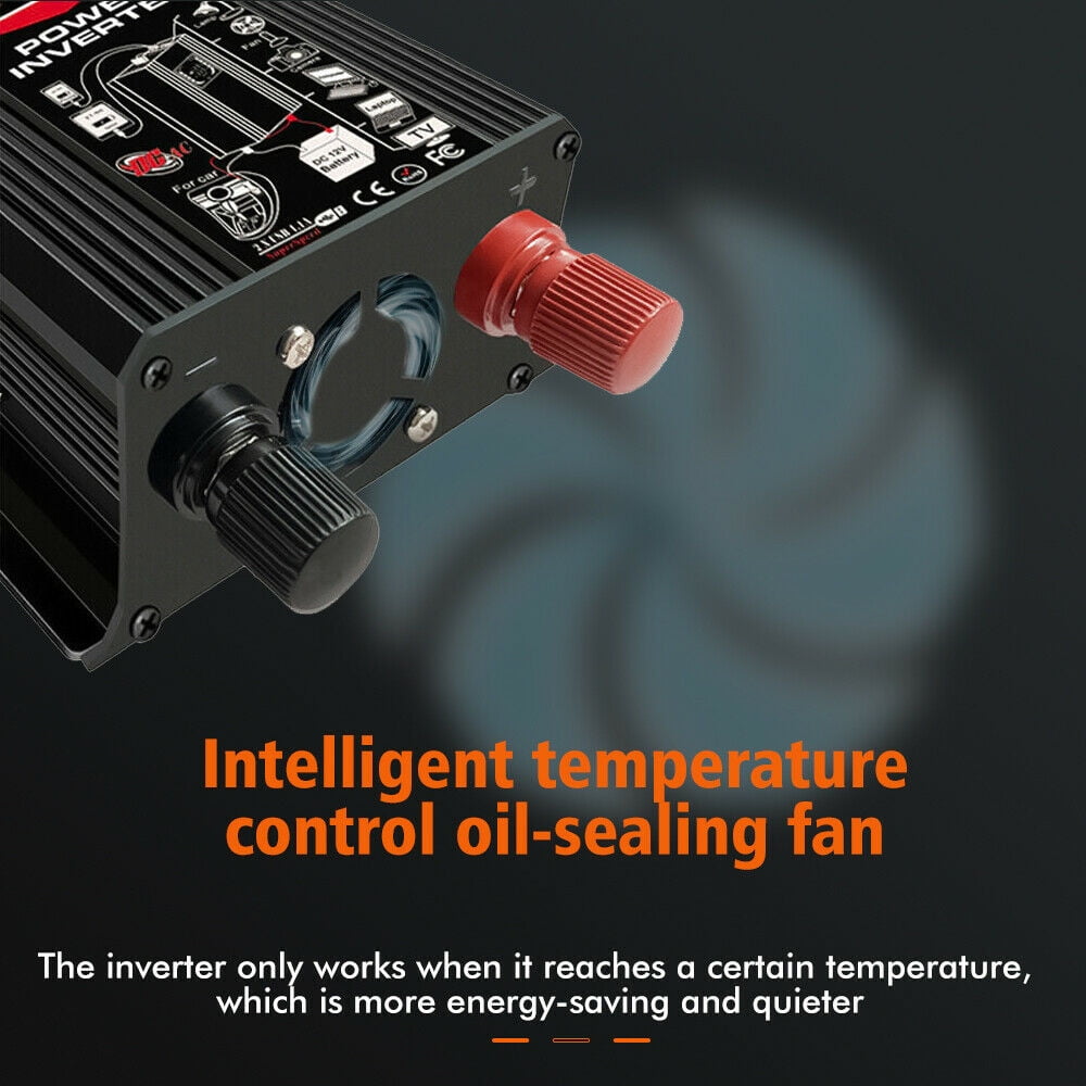 DFITO 6000W Power Inverters,6000W Car Power Inverter, 12v to 110v AC Converter with 1 AC Outlets 4.2A Dual USB Inverter and 1 Car Cigarette Lighter for Truck/RV Power Converter