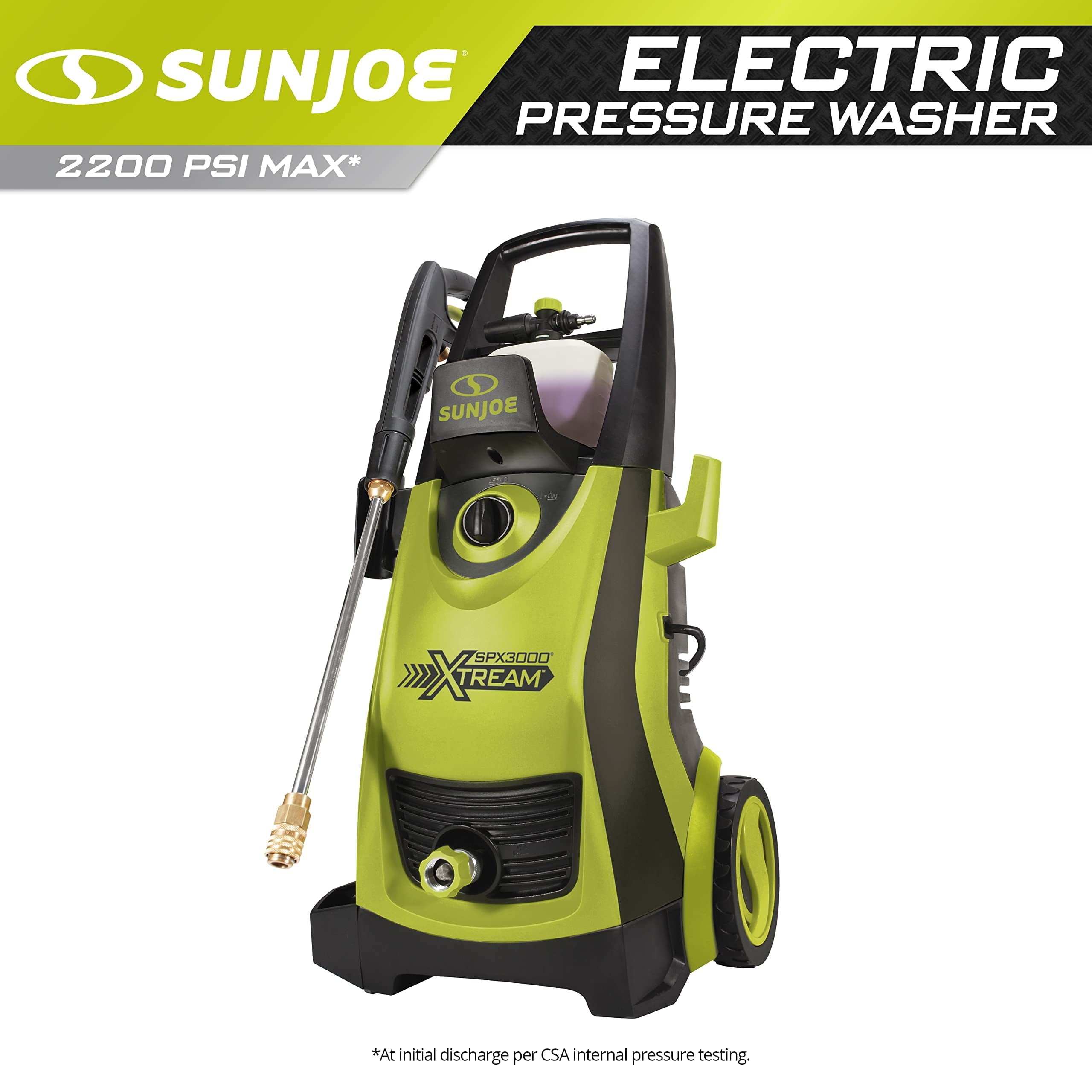 Restored Premium Sun Joe SPX3000-XT, 2200 Max PSI ,1.65 GPM, 13 Amp Xtream Clean Electric Pressure Washer (Refurbished)