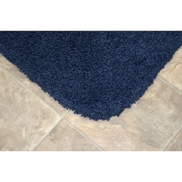 Serendipity Navy 2-Piece Washable Bathroom Rug Set