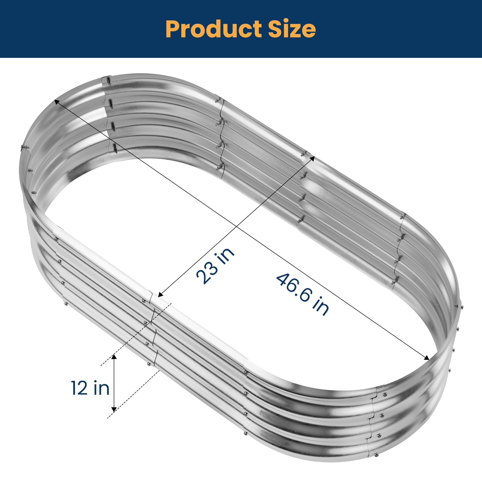 Galvanized Planter Box, ENJOYBASICS Large Bottomless Metal Raised Garden Bed for Growing Fruits, Flower, Vego, Herb (4x2x1ft)