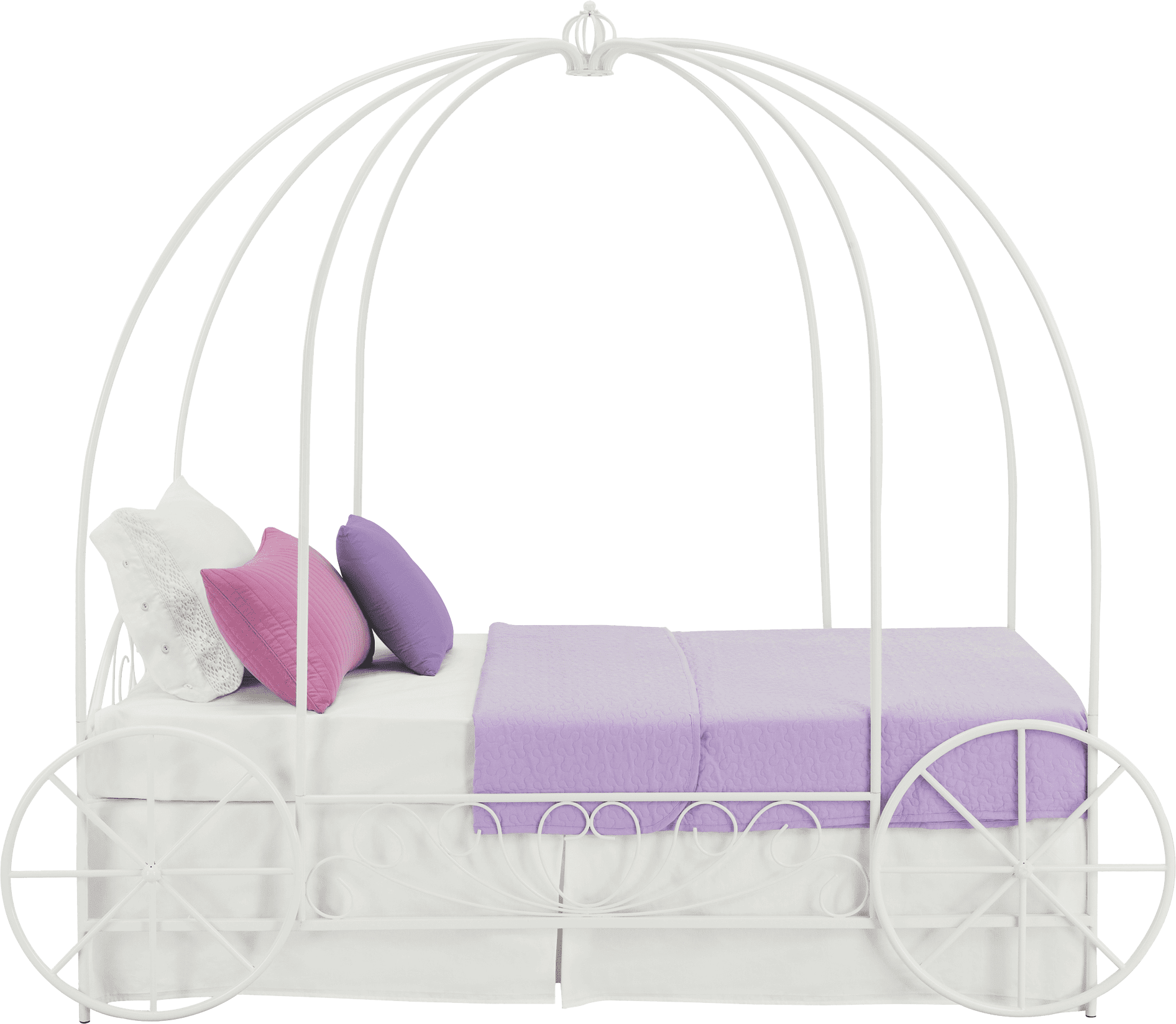 DHP Carriage White Metal Bed, Twin