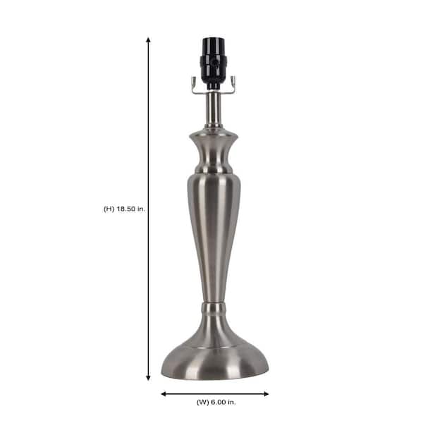 Mix and Match 18.5 in. H Brushed Nickel Table Lamp Base
