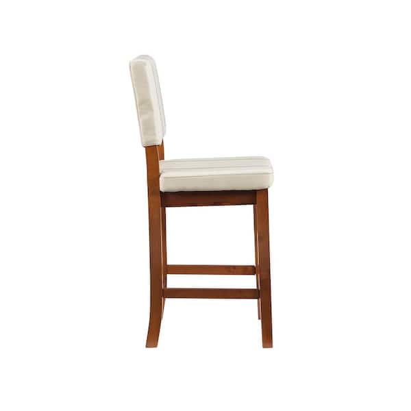 Milano Cream Faux Leather Counter Stool with Padded Seat