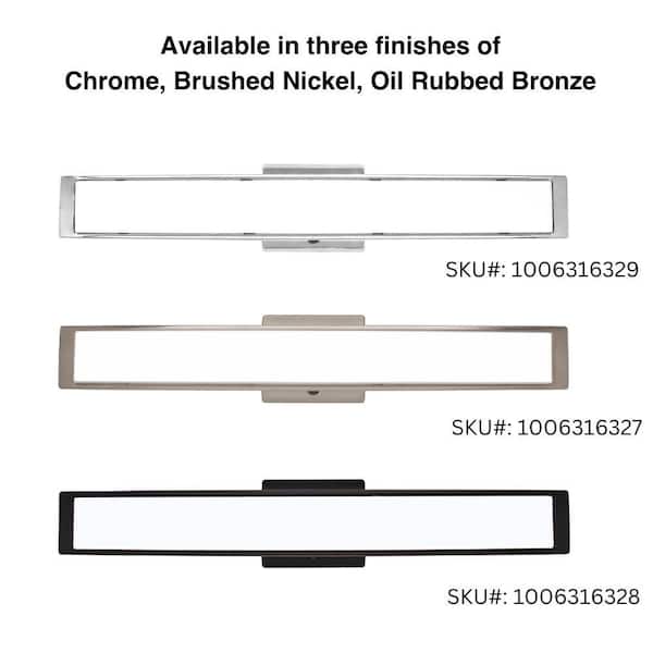 Collier Heights 24 in. Chrome Curved Selectable LED Bathroom Vanity Light Bar Flush Mount with Night Light Feature