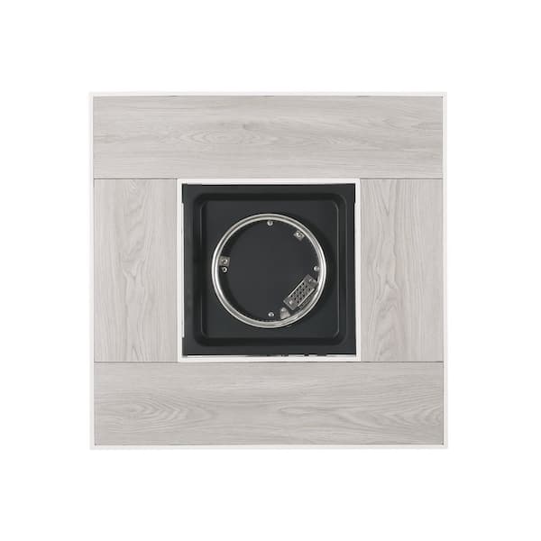 Symonds White/Light Grey Wood Grain Square Metal Fire Pit