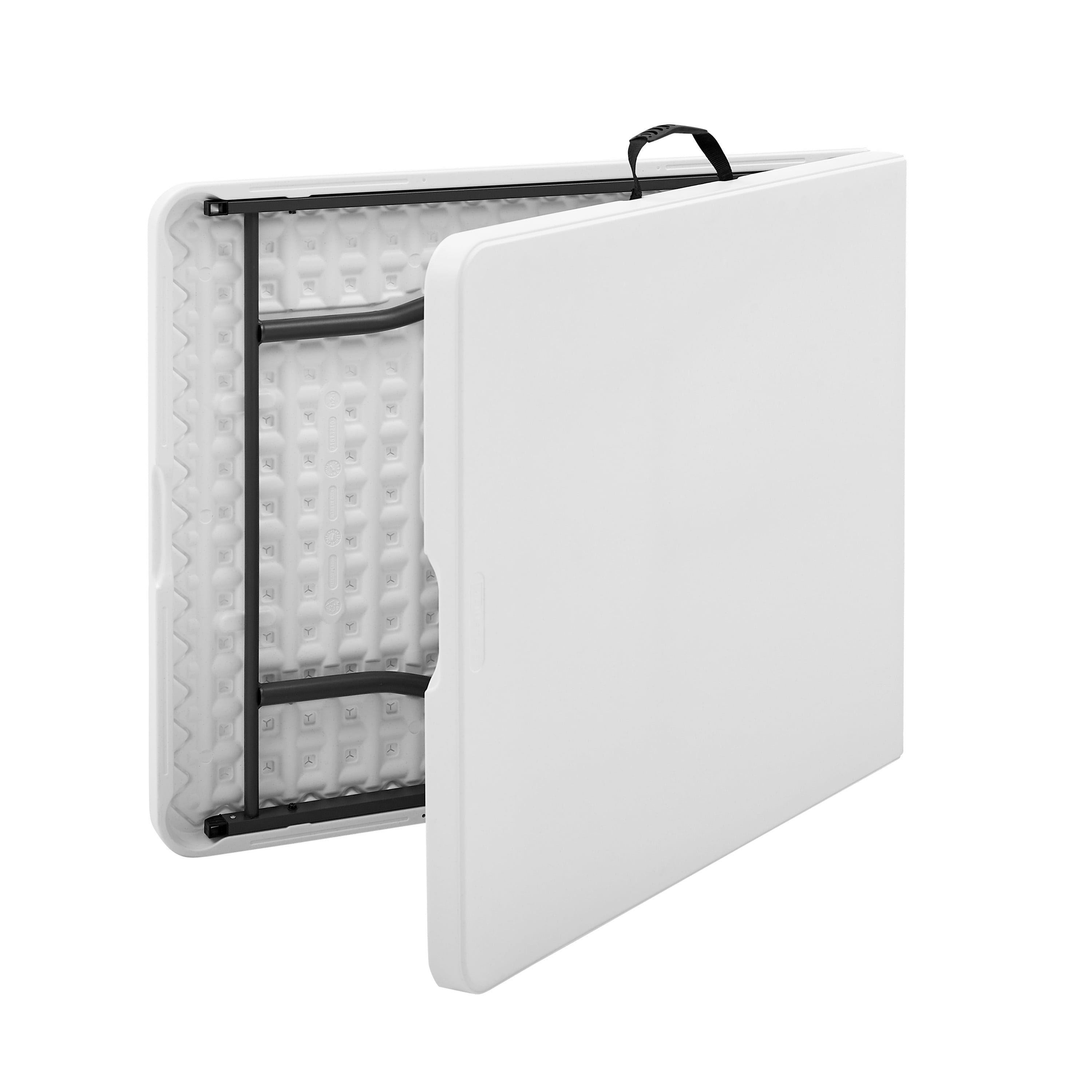 Mainstays 6 Foot Premium Fold-in-Half Table, White Granite