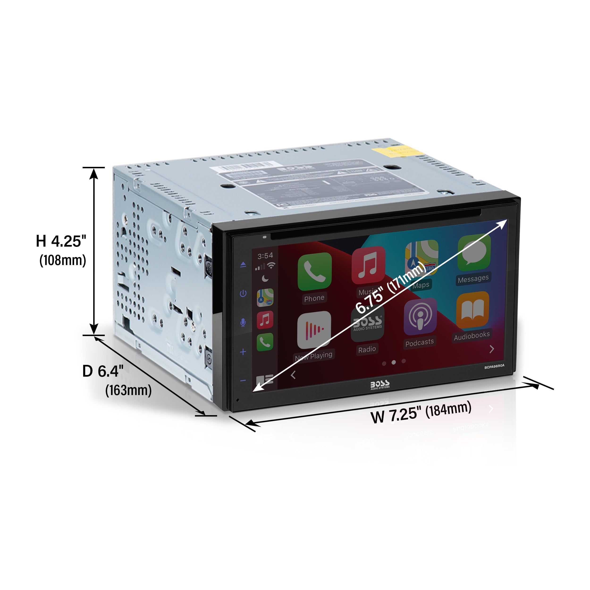 BOSS Audio Systems BCPA9690RC 6.75” Apple CarPlay Android Auto Car DVD Player