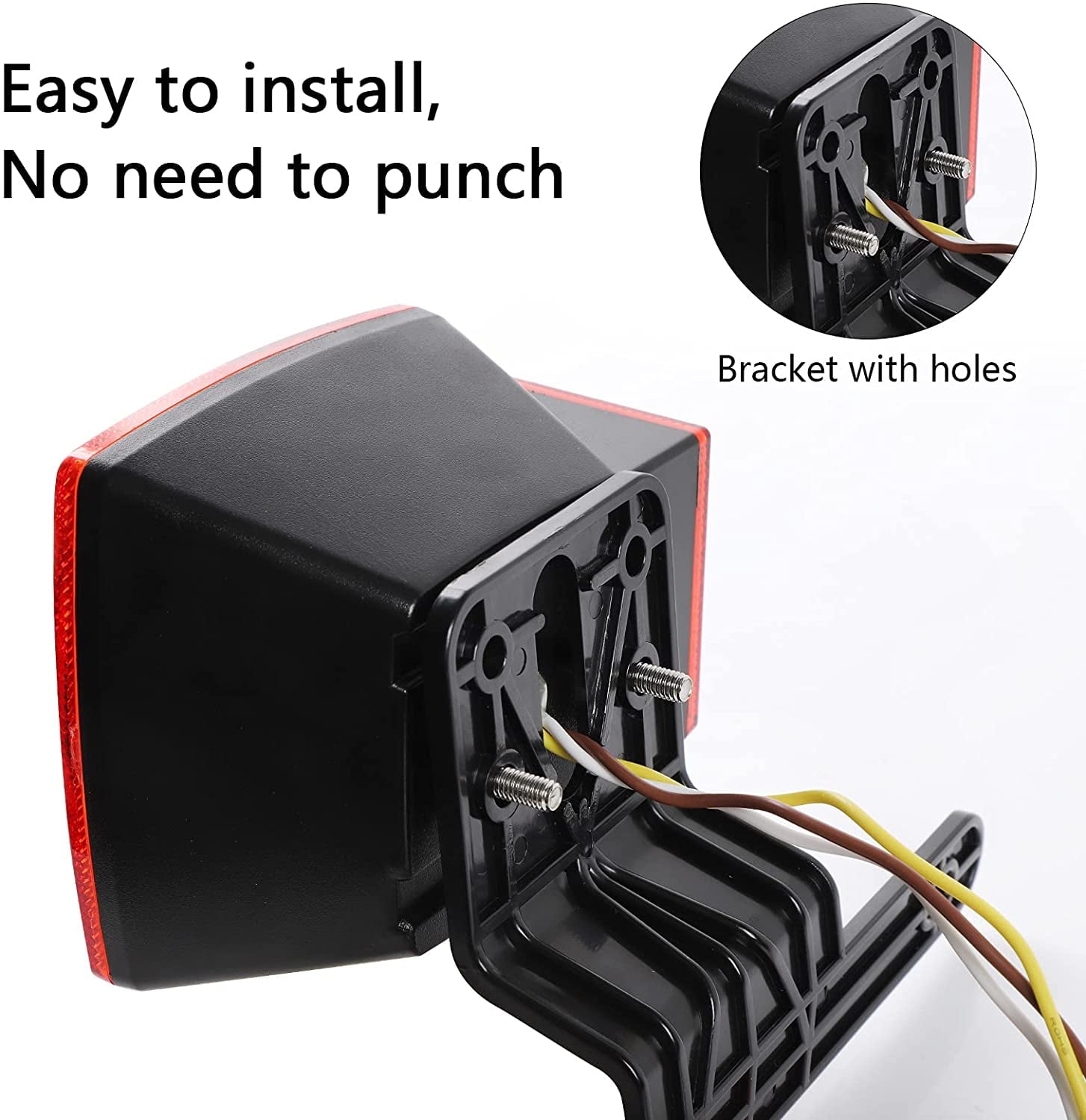 Trailer Lights Kit LED Night 12V Dot Certified Waterproof Tail Light Set Red Universal Cyfie