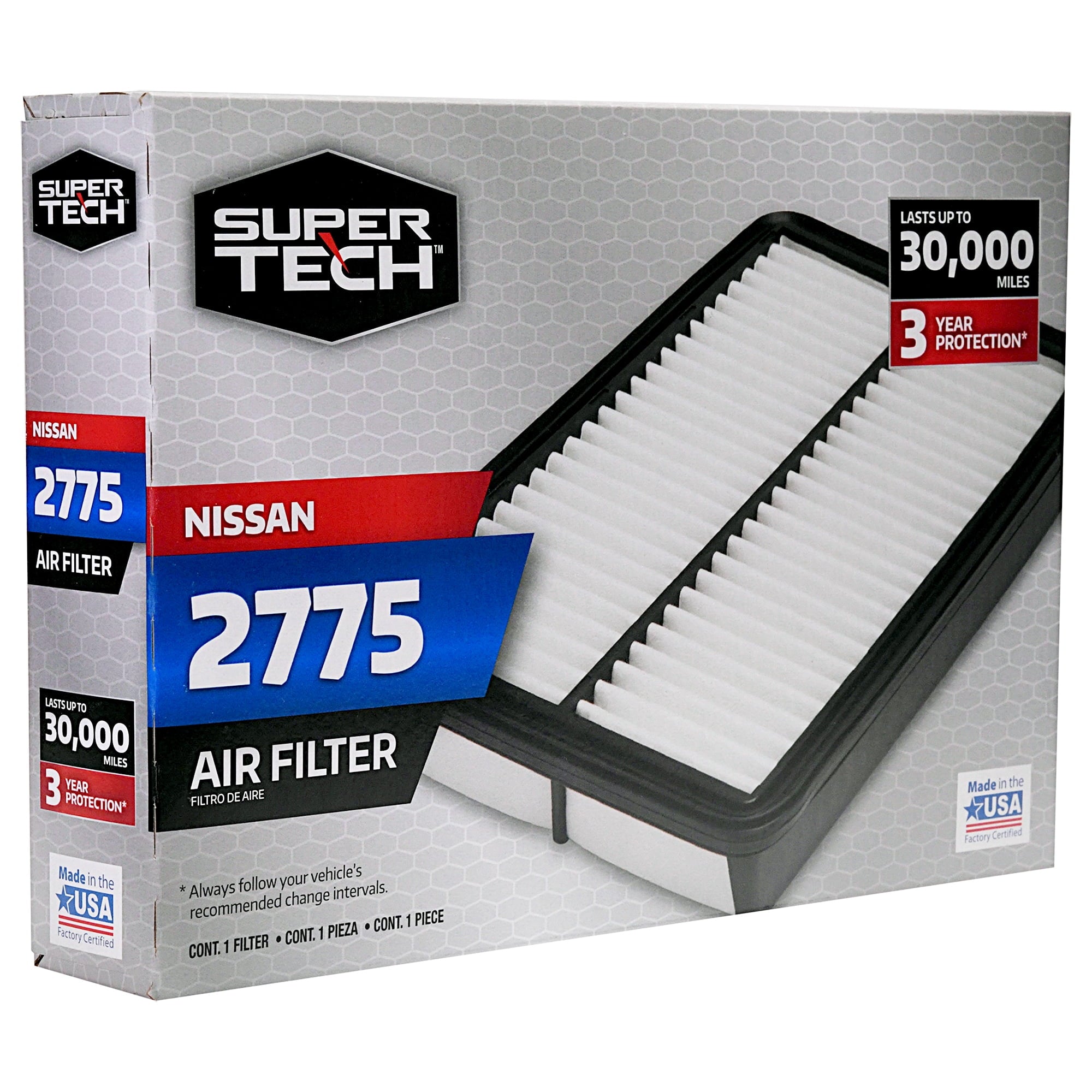 Super Tech 2775 Engine Air Filter, Replacement Filter for Nissan Fits select: 2014-2020 NISSAN ROGUE, 2017-2022 NISSAN ROGUE SPORT