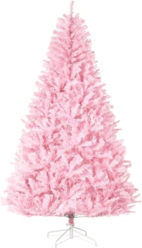 8FT Premium PVC Artificial Pink Christmas Tree W/ Stand