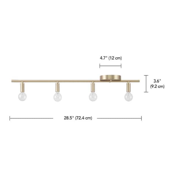 2.4 ft. 4-Light Slim Matte Brass Fixed Track Lighting Kit